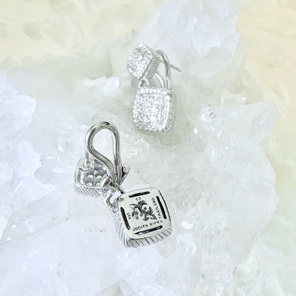 Judith Ripka Sterling Silver Diamonique Pierced Earrings ❣️ - Picture 3 of 5